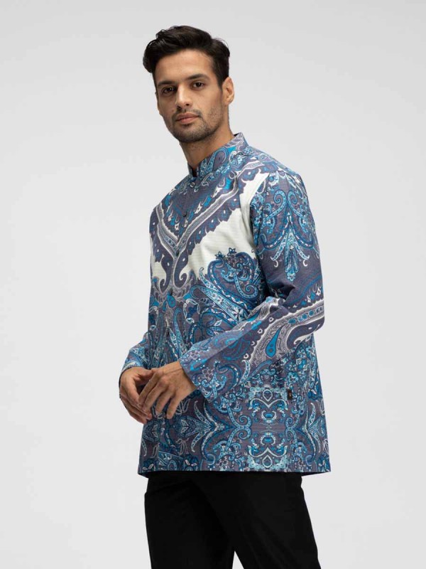 Etro Aquamarine Long Sleeve Kaftan