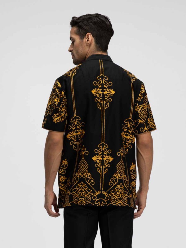 Golden Ikhat Short Sleeve Kaftan