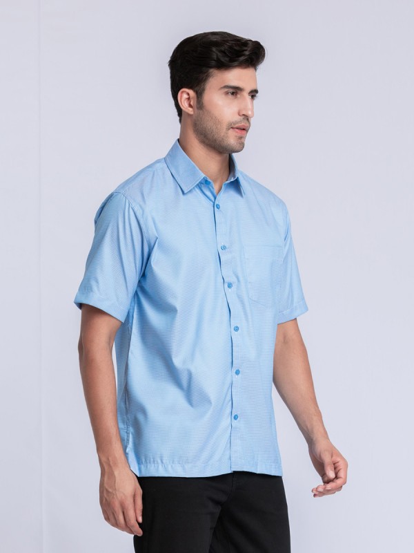 Blue Shirt Short Sleeve Less