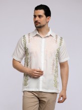 Olive Ikat Embroidery Shirt