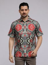 Grey Barong Ikat Shirt
