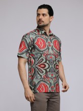 Grey Barong Ikat Shirt