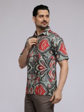 Grey Barong Ikat Shirt