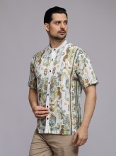 Olive Ikat Kaftan Shirt
