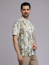 Olive Ikat Kaftan Shirt