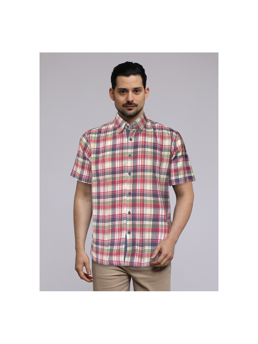 Hexa Madras Red Shirt