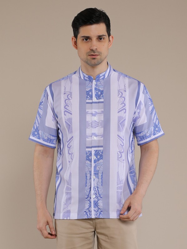 Blue Butterfly Kaftan Shirt
