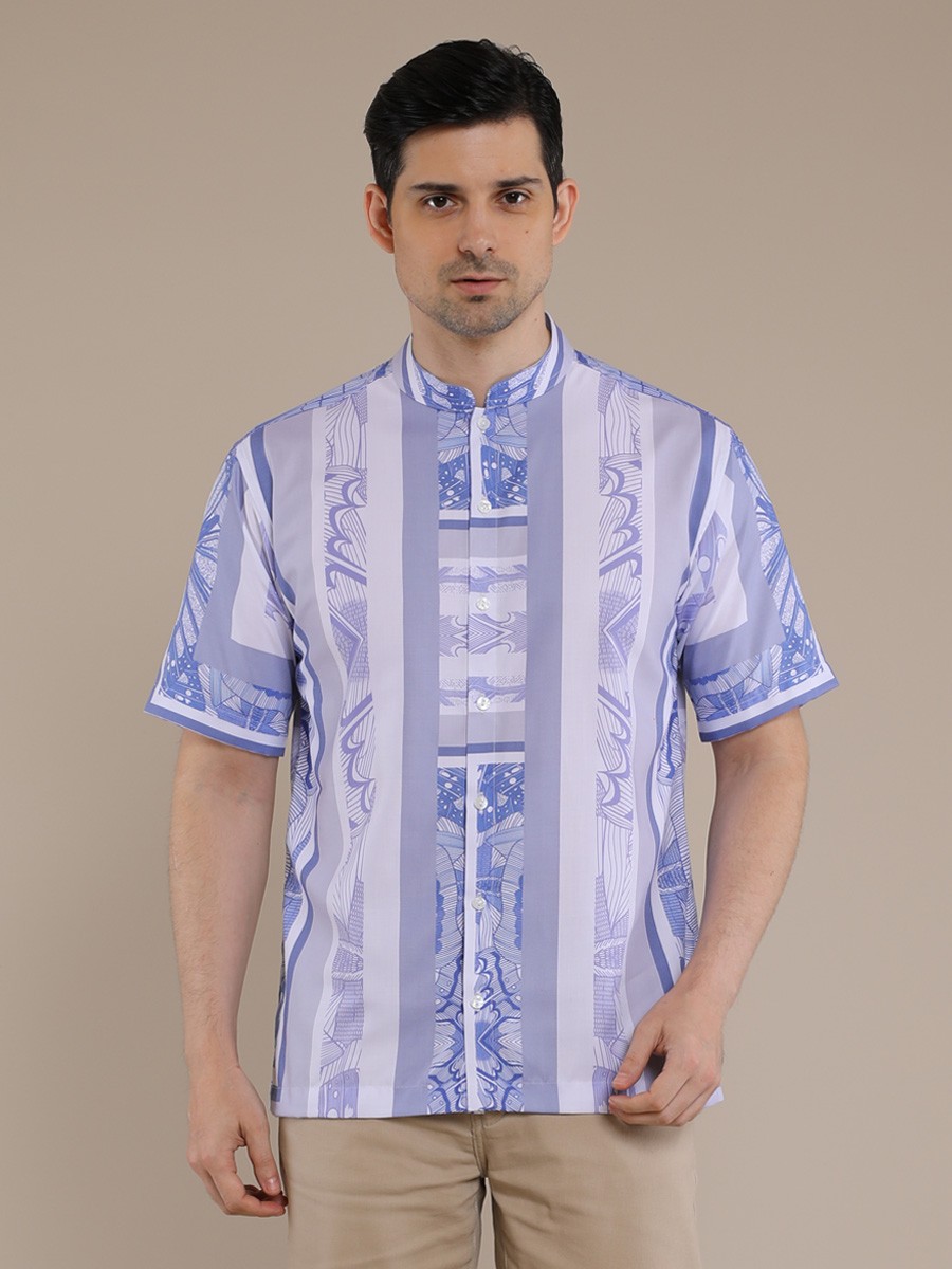 Blue Butterfly Kaftan Shirt