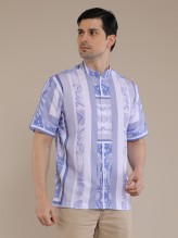Blue Butterfly Kaftan Shirt