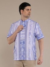 Blue Butterfly Kaftan Shirt