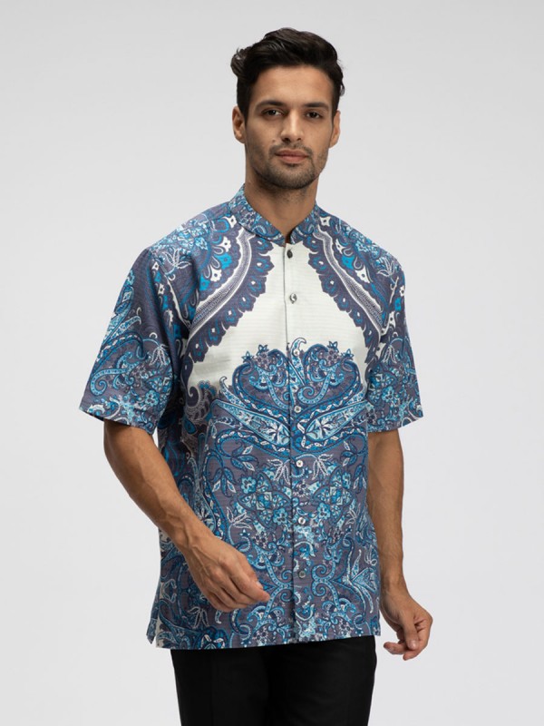 Bohemian Aquamarine Short Sleeve Kaftan