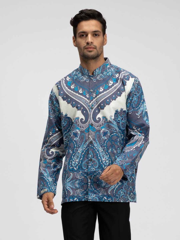 Etro Aquamarine Long Sleeve Kaftan